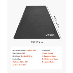Autotallimatto PVC-muovinen 2,4 x 4,9 m korotetulla reunalla mukana lastaharja