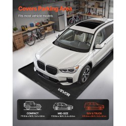 Pysäköintimatto PVC 2,6 x 6,1 m korotetulla reunalla henkilöautoille ja SUV-malleille