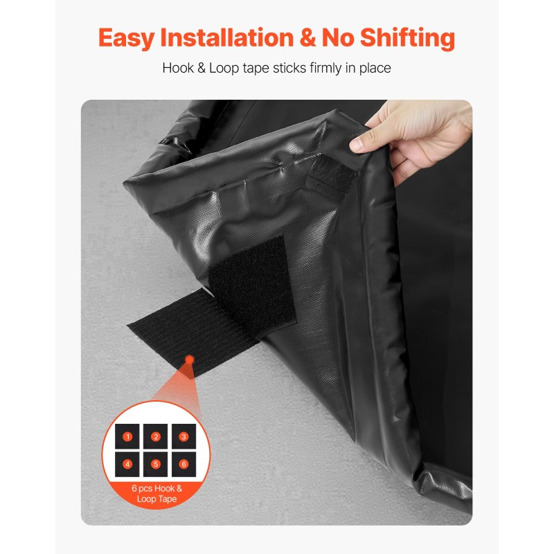 Pysäköintimatto PVC 2,6 x 6,1 m korotetulla reunalla henkilöautoille ja SUV-malleille