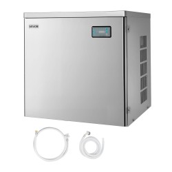 Kaupallinen jääpalakoneen yläosa valmistettu ruostumattomasta teräksestä 204 kiloa päivässä älykäs ohjauspaneeli