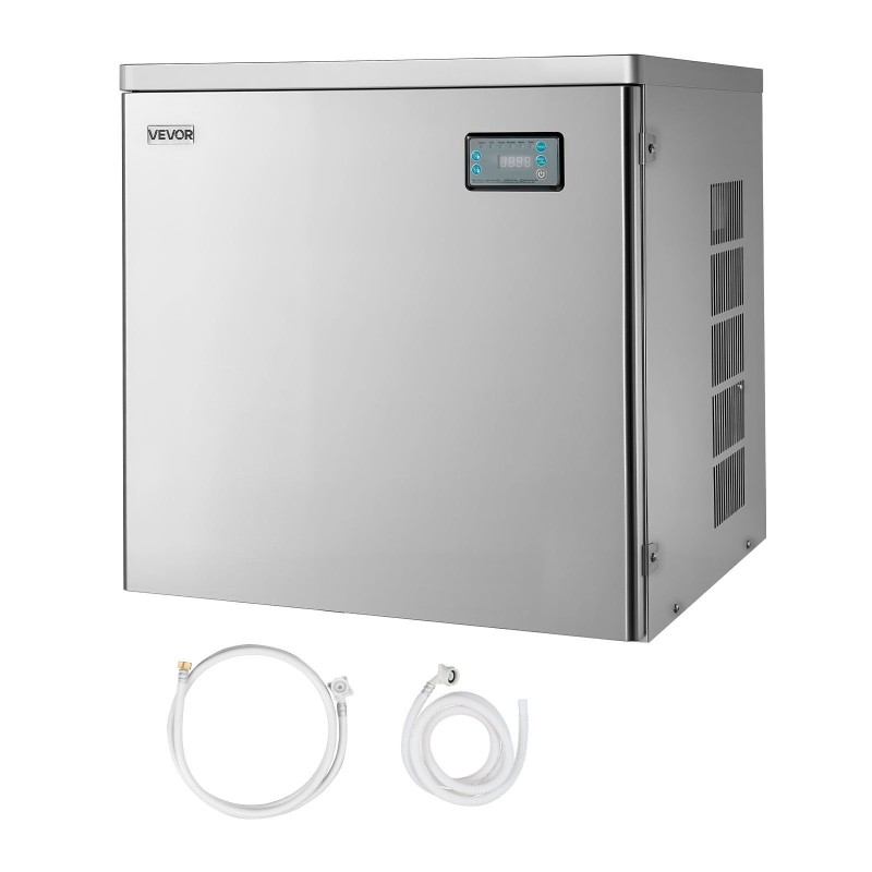 Kaupallinen jääpalakoneen yläosa valmistettu ruostumattomasta teräksestä 204 kiloa päivässä älykäs ohjauspaneeli