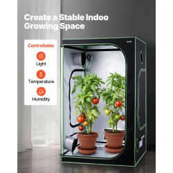 Kasviteltta sisäkäyttöön 600D kangas 120 x 120 x 200 cm heijastava sisäpinta