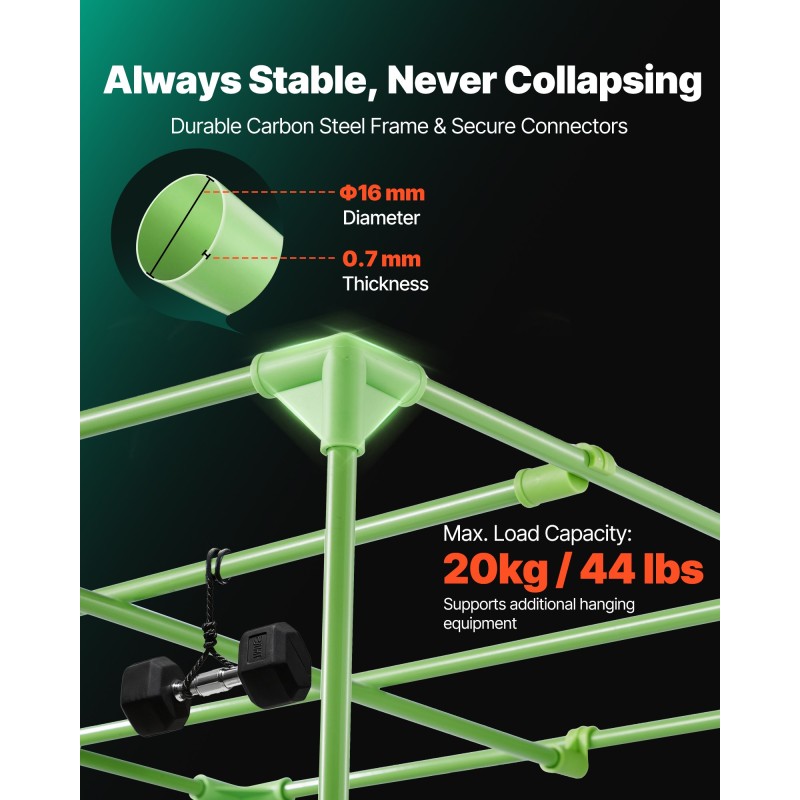 Kasviteltta sisäkäyttöön 80 x 80 x 180 cm 600D Oxford-kangas heijastavalla sisäpinnalla