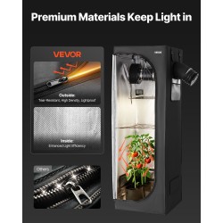 Kasviteltta 600D 60x60x180 cm sisäkäyttöön 100 W täysspektri LED