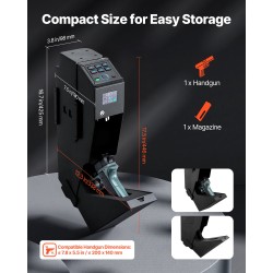 Liukuva pistoolikaappi kylmävalssattu teräs yksi käsiase ja yksi lipas sormenjälkilukko