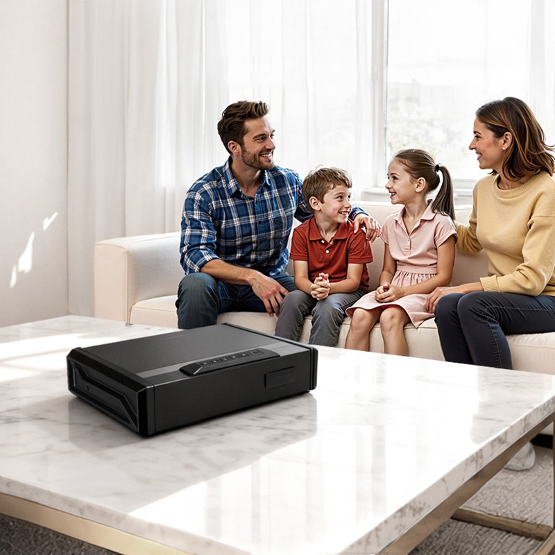 Pistoolikaappi kylmävalssattua terästä kaksi asetta kaksi lipasta sormenjälkitunnistus kompakti