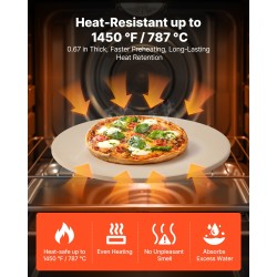 Pizzakivi pyöreä kordieriitti halkaisija 406 mm paksuus 17 mm