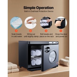 Pyyhenlämmitinkaappi 23 litraa alumiiniseosinen sisätila ruostumaton teräs puhdistuslamppu 36 pyyhettä