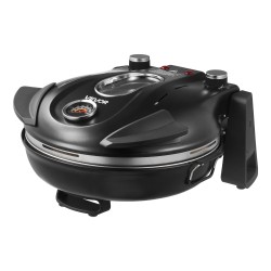 Sähköinen pöytäpizzauuni 1200 wattia musta 305 millimetrin kordieriittikivi