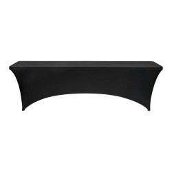 Pöytäliinasarja joustavasta elastaanikankaasta 6 kpl 8FT suorakaiteisille pöydille musta juhliin