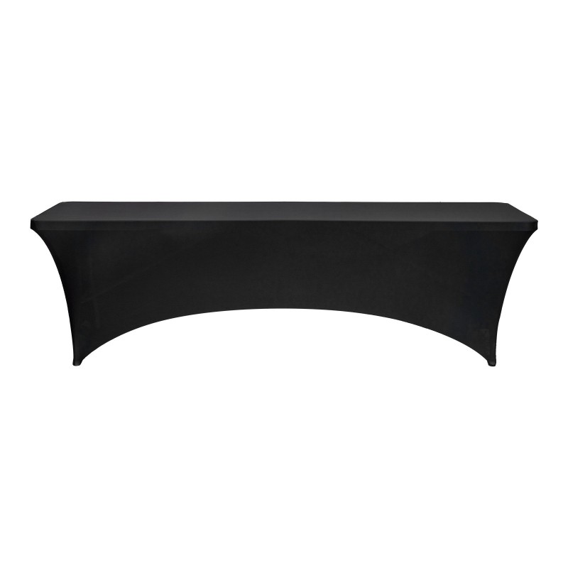 Pöytäliinasarja joustavasta elastaanikankaasta 6 kpl 8FT suorakaiteisille pöydille musta juhliin