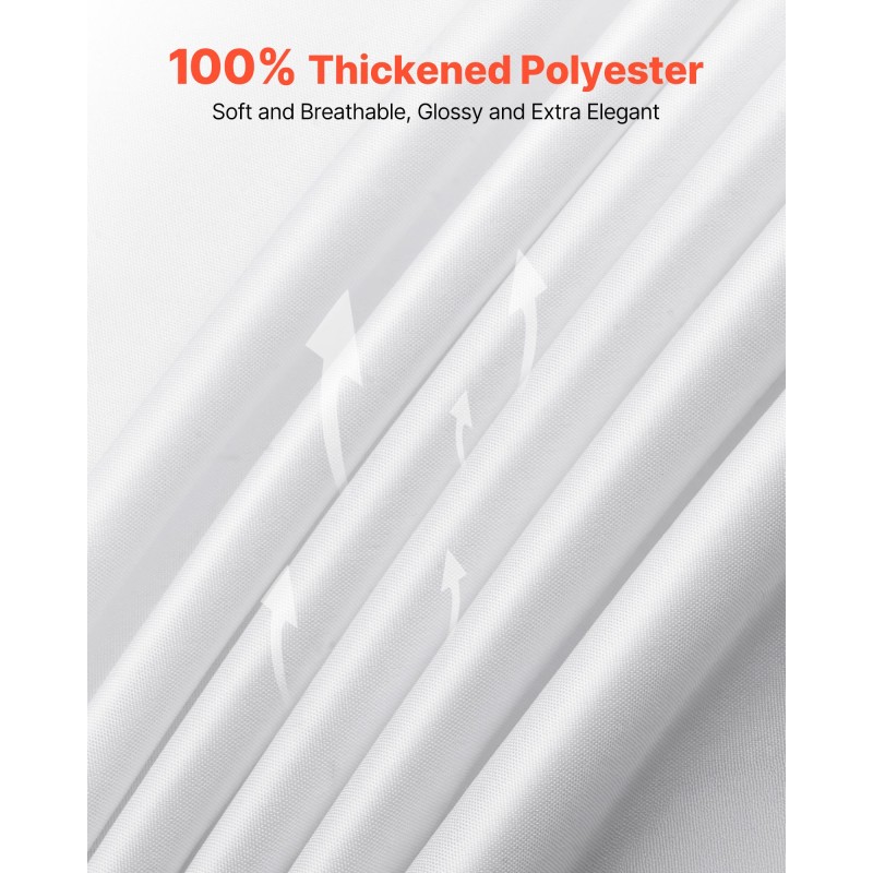 Pyöreä pöytäliinasetti valkoinen polyesterikangas 6 kpl halkaisija 3048 mm juhliin