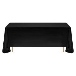 Pöytäliinasetti polyesterikangas 6 kpl musta suorakaiteisille pöydille 177,8 x 304,8 cm