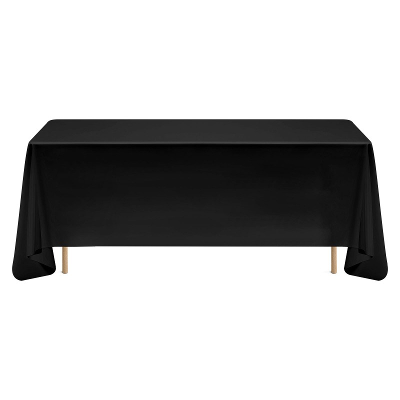 Pöytäliinasetti polyesterikangas 6 kpl musta suorakaiteisille pöydille 177,8 x 304,8 cm