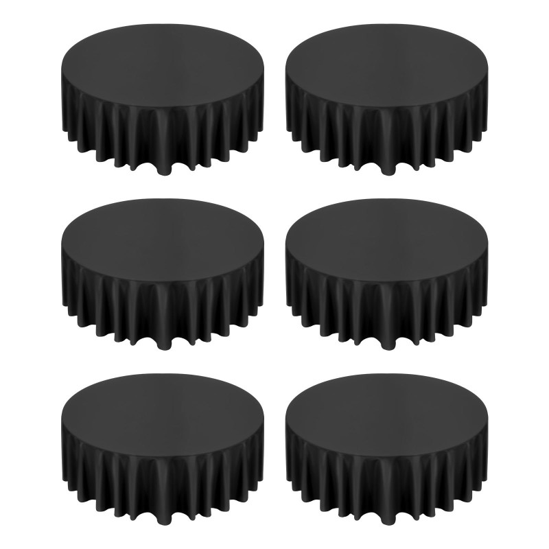 Pyöreä polyesteripöytäliinasetti kuusi kappaletta halkaisija 3048 mm musta juhliin