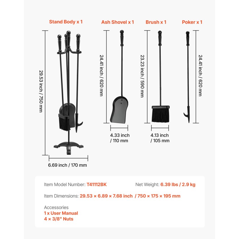 4-osainen takan työkalusarja taottua rautaa musta kolmihaarainen jalusta