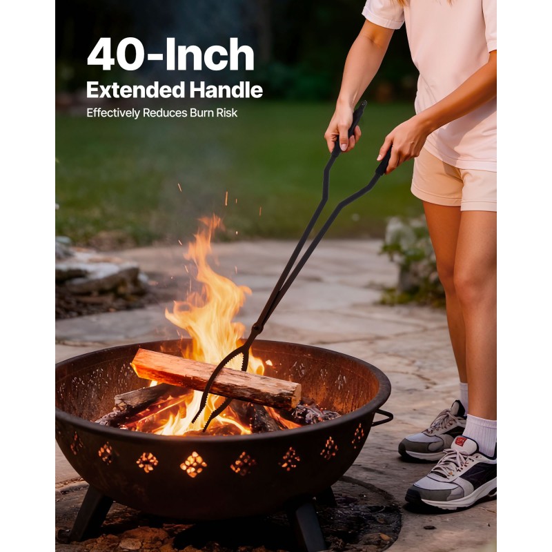 Takkavälinesetti 3-osainen taottu rauta pihti ja hiilihanko jalustallinen teline