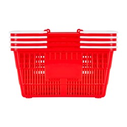 Ostoskorit muoviset 21 l 4 kpl pinottavat punaiset myymäläkäyttöön