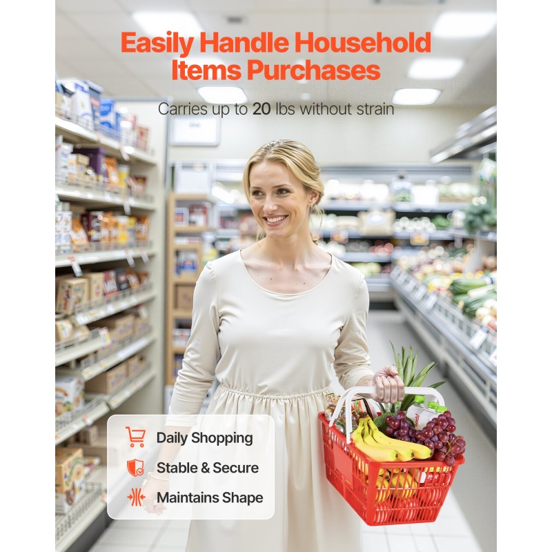 Ostoskorit muoviset 21 l 4 kpl pinottavat punaiset myymäläkäyttöön