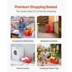 Pinottavat rautaiset ostoskorit 22 l 12 kpl punainen 20 kg kantavuus