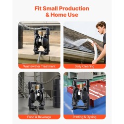 Paineilmatoiminen alumiiniseoksinen kaksikalvopumppu polttoaineille ja jäteöljylle 598 l/min