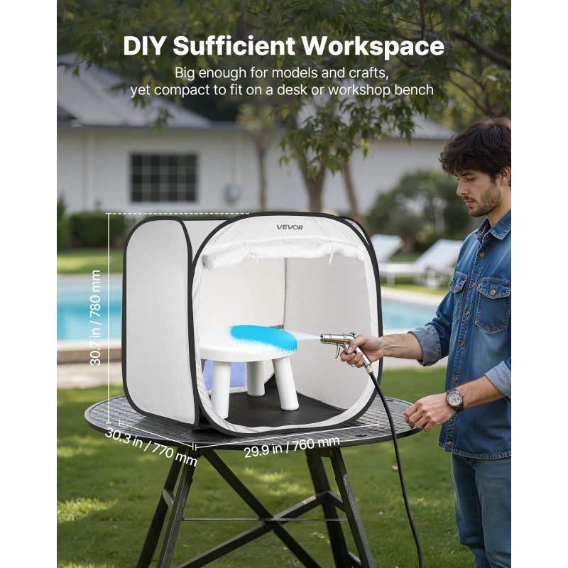 Kokoontaitettava polyesterinen pikapystytettävä maalausteltta 72x72,5x75cm vesitiivis pienille ja keskikokoisille