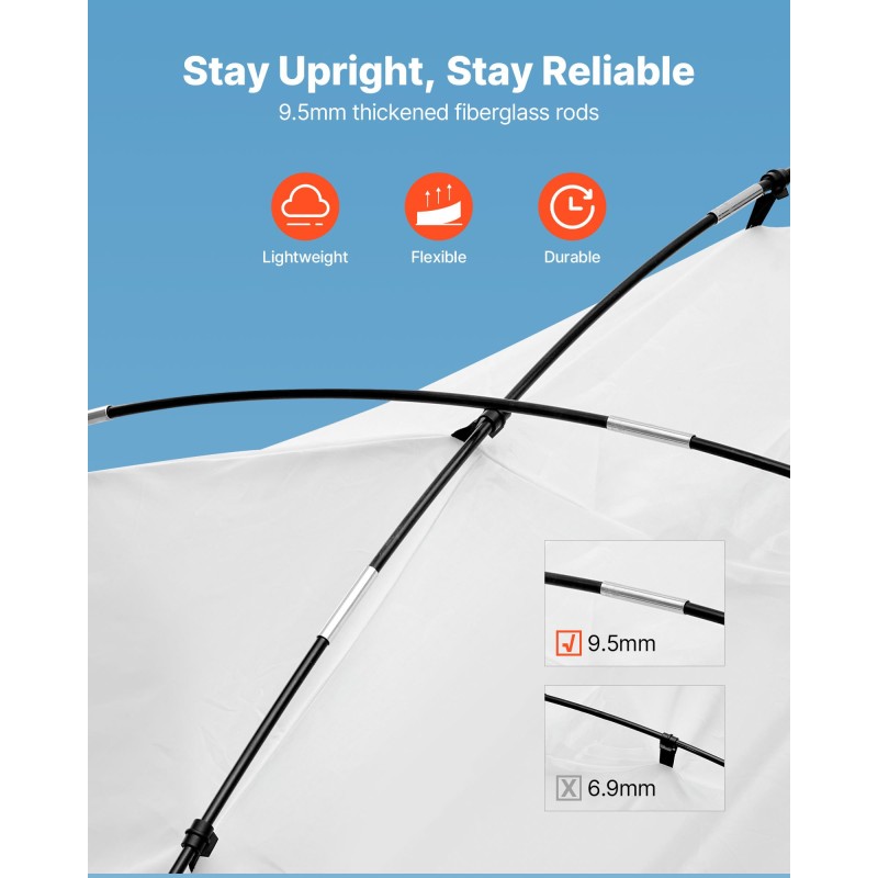 Kantettava maalausteltta 210D Oxford-kangas 295×292×202 cm sisä- ja ulkokäyttöön