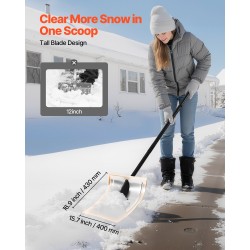 Lumilapio 40 cm leveä alumiiniterä irrotettava teräsvarsi PVC kahva ajoteille