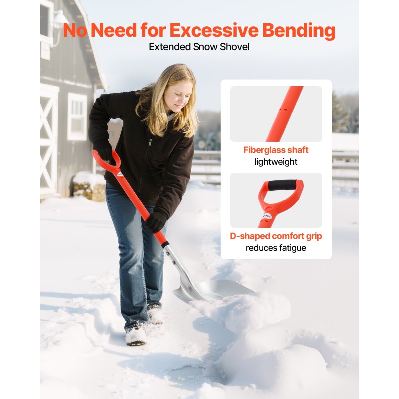 Lumikola alumiiniterällä 35 cm leveä lasikuitukahvalla pituus 114 cm