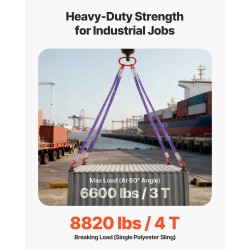 Neljän haaran polyesterinostoliina kolmen tonnin enimmäistyökuorma teräsrenkaalla koukuilla turvasalvoilla