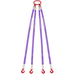 Neljän haaran polyesterinostoliina kolmen tonnin enimmäistyökuorma teräsrenkaalla koukuilla turvasalvoilla