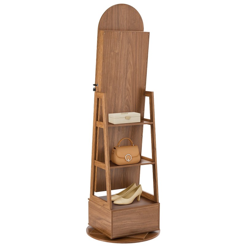 Korukaappi 360 asteen kääntyvä vapaasti seisova lasipeili samettivuori 1655 mm