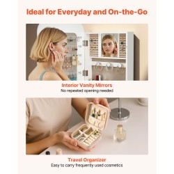 Korukaappi peilillä valkoinen 1080 mm korkea lukittava seinälle asennettava