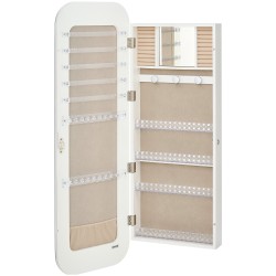 Korukaappi peilillä valkoinen 1080 mm korkea lukittava seinälle asennettava