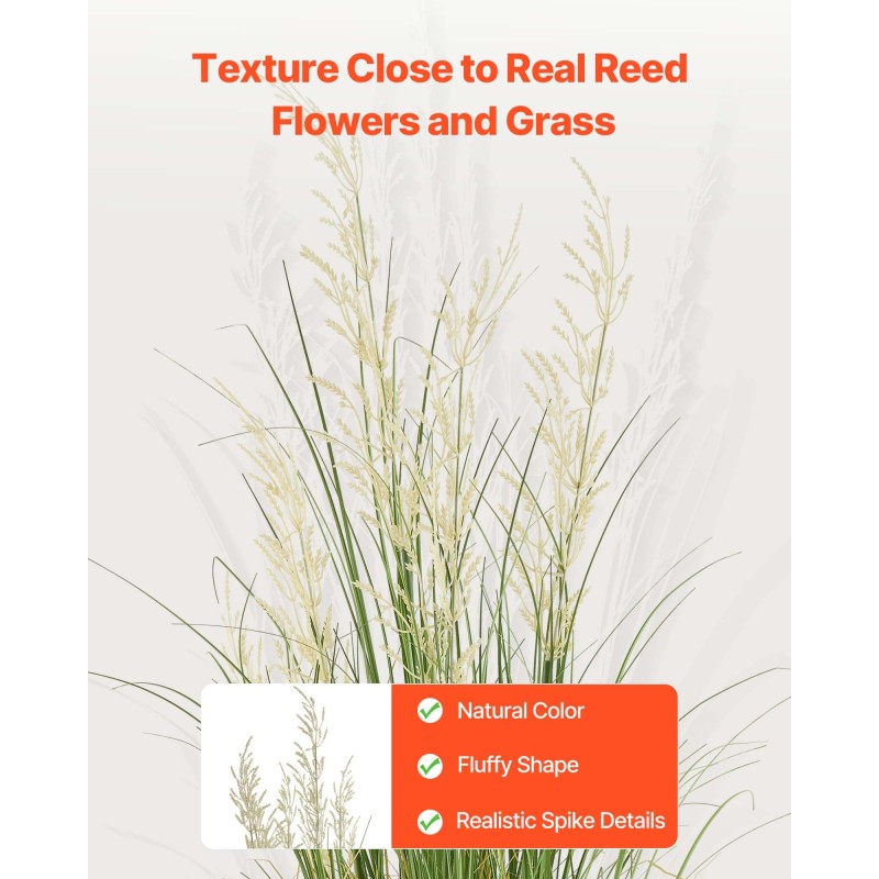 Keinotekoiset kaislakukat punotussa korissa PVC 1194 mm 5 kpl