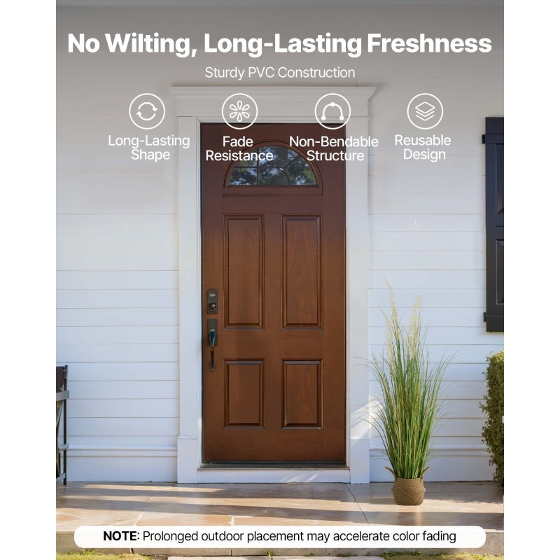 Keinotekoiset kaislakukat punotussa korissa PVC 1194 mm 5 kpl