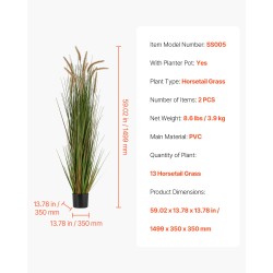 Keinotekoinen kortekasvi PP-ruukussa 2 kpl PVC-muovi korkeus 1499 mm