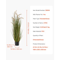 Keinotekoinen PVC kortekasvi ruukussa 2 kpl korkeus 1194 mm sisä ja ulkokäyttö