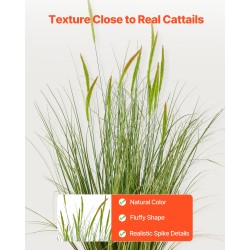 Keinotekoinen tähkäkasvi PVC 889×350×350 mm 2 kpl PP-ruukuilla sisä- ja ulkokäyttöön