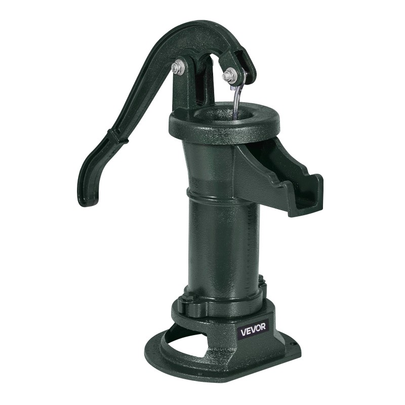 Käsikäyttöinen kaivopumppu valurauta hiiliteräs runko 7,6 m nostokorkeus vihreä