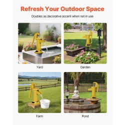 Käsikäyttöinen kaivopumppu valurauta hiiliteräs 7,6 metrin nostokorkeus ergonominen kahva ulkokäyttöön