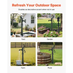 Käsikäyttöinen vesipumppu valurauta ja hiiliteräs 6 m nostokorkeus ulkokäyttöön