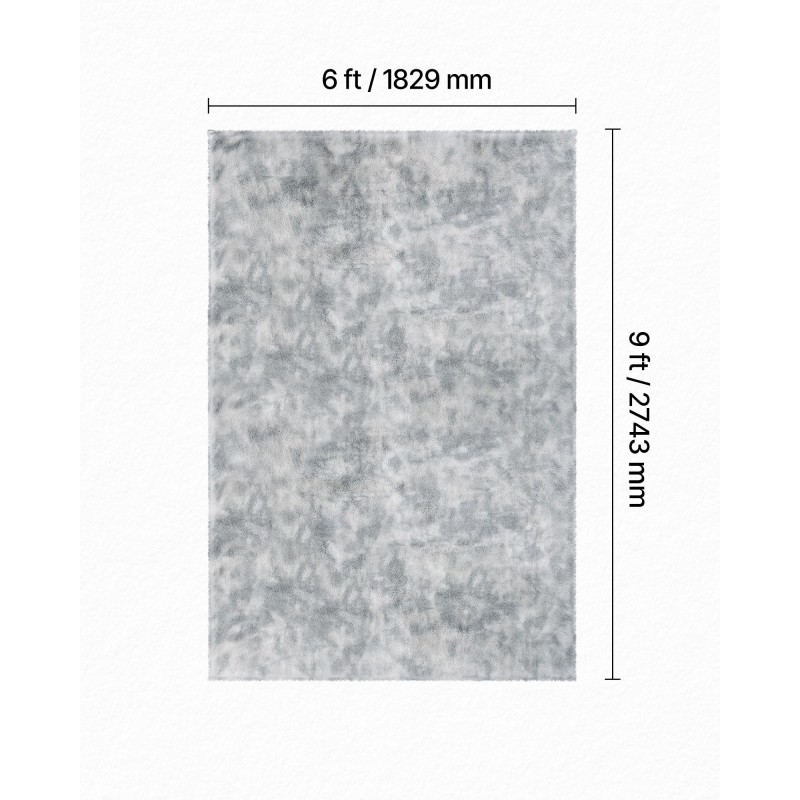 Nukkamatto sisäkäyttöön pitkäkarvainen 1,83 x 2,74 m liukuestopohja