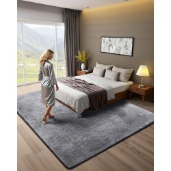 Nukkamatto sisäkäyttöön kolmikerroksinen pehmeä 2,44 x 3,05 m savunharmaa