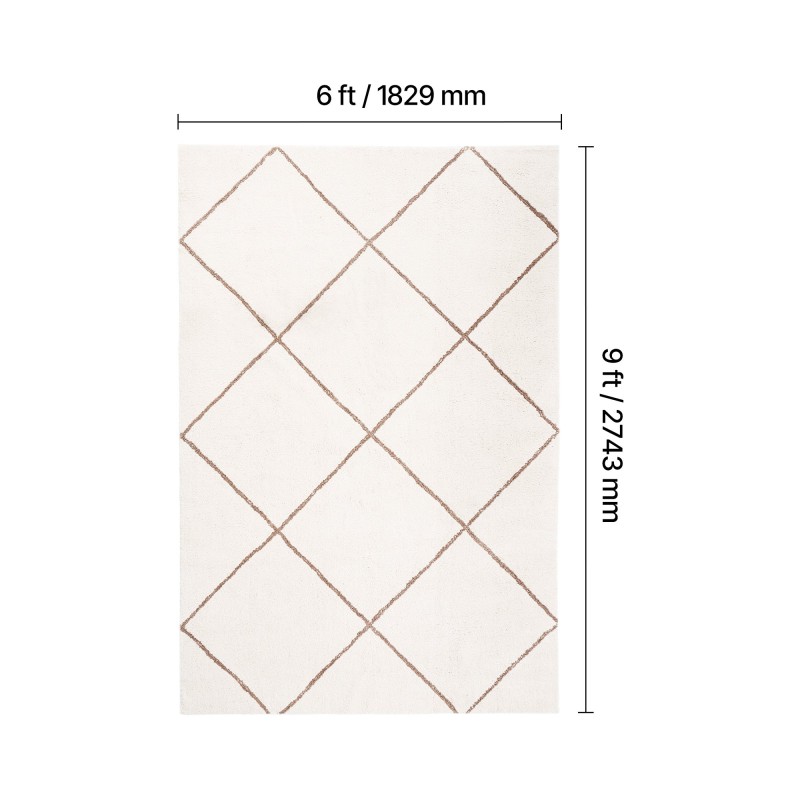 Pehmeä nukkamatto sisäkäyttöön 1,83 x 2,74 m kestävästä kuidusta valmistettu liukuestepohjalla