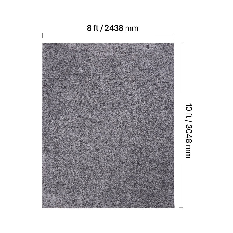 Pitkäkarvainen sisämatto 2,44 x 3,05 m liukumaton pohja tiheä pehmeä nukka