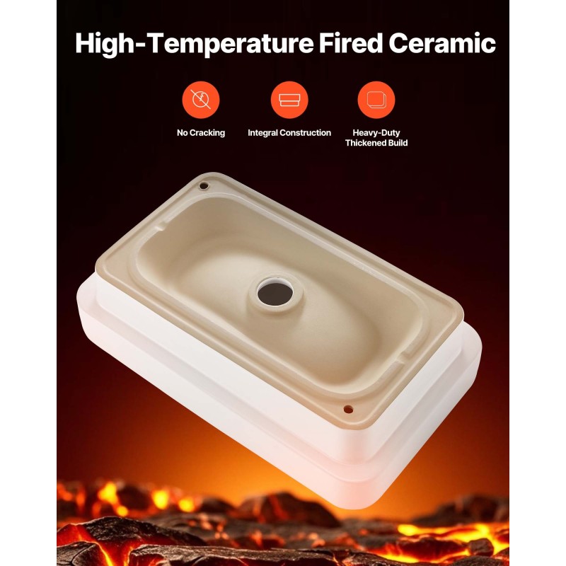 Puoloupotettava keraaminen pesuallas suorakaiteen muotoinen 490x305x120 mm valkoinen