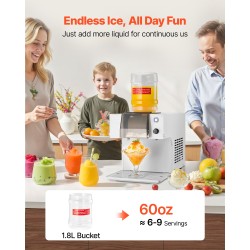 Lumihiutalejäälaite 1,8 l säiliö ruostumatonta terästä 60 kg vuorokaudessa