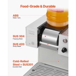 Lumihiutalejäälaite ruostumatonta terästä 80 kg vuorokaudessa 1,8 L säiliö kotikäyttöön
