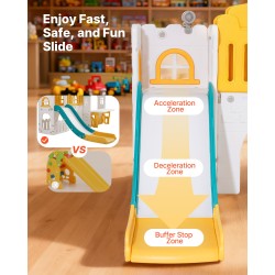 Taaperoiden leikkimökki HDPE-muovi 1+ sisä ja ulkokäyttöön liukumäellä ja koripallokorilla